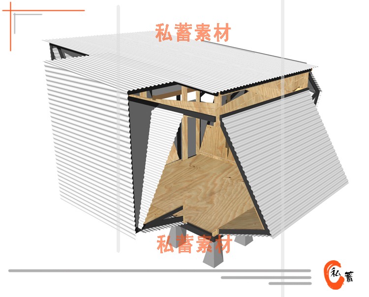 SUSU模型草图模型木屋茅草屋园林景观乡村休闲屋商业别墅sketchup-景观建筑资源