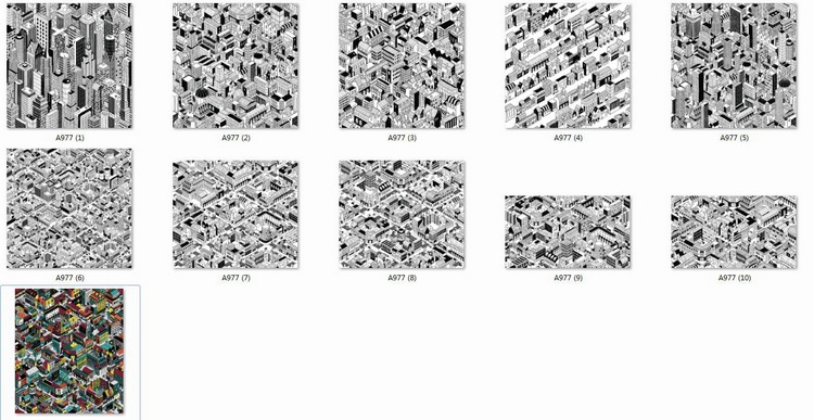 轴测图AI/PS素材合集建筑参与者物植物车交通工具室内生活-景观建筑资源