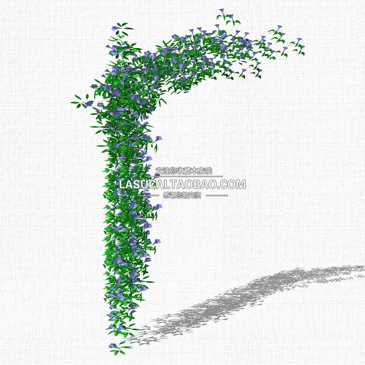 藤本绿植植物SU模型爬藤藤蔓攀爬植物垂吊绿墙sketchup组-景观建筑资源