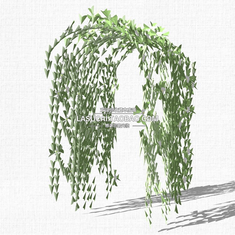 藤本绿植植物SU模型爬藤藤蔓攀爬植物垂吊绿墙sketchup组-景观建筑资源