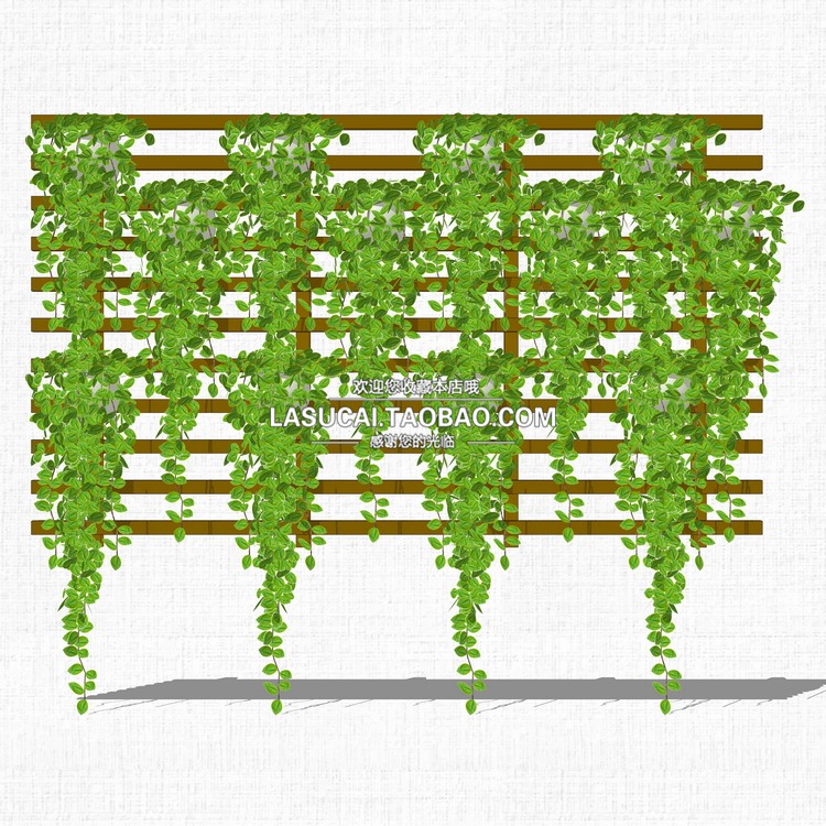 藤本绿植植物SU模型爬藤藤蔓攀爬植物垂吊绿墙sketchup组-景观建筑资源