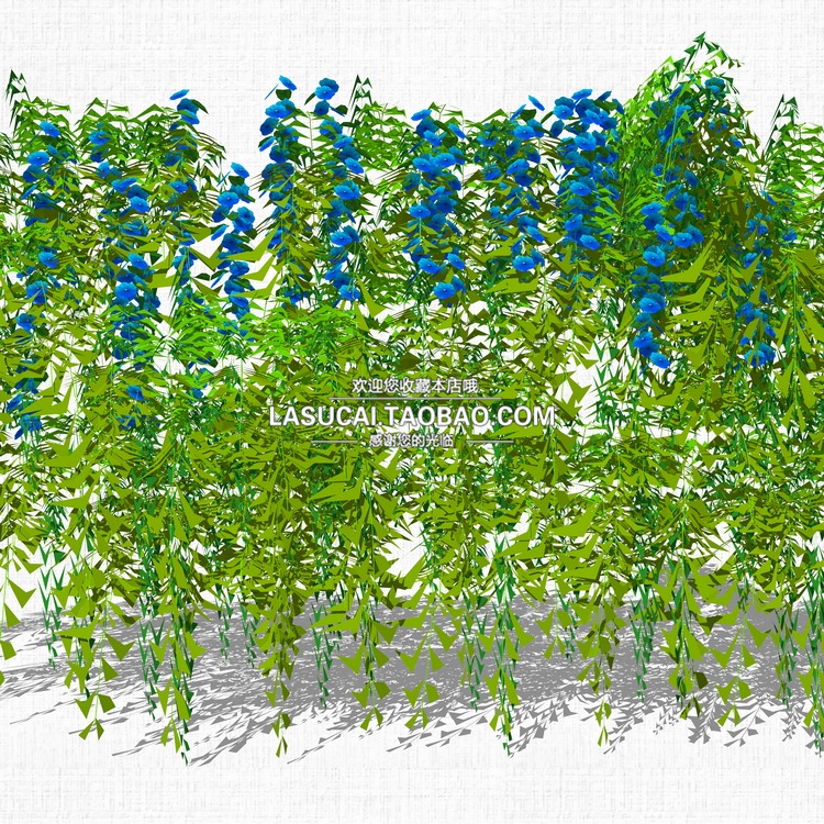 藤本绿植植物SU模型爬藤藤蔓攀爬植物垂吊绿墙sketchup组-景观建筑资源