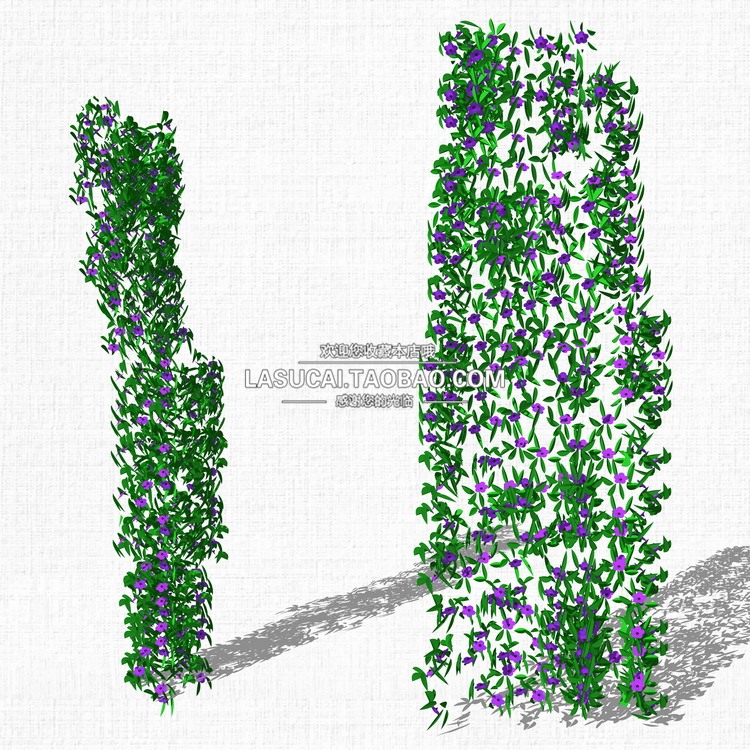 藤本绿植植物SU模型爬藤藤蔓攀爬植物垂吊绿墙sketchup组-景观建筑资源