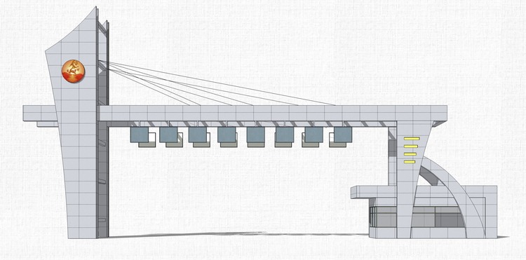 厂区学校工厂厂房入口大门SU模型工业产业园医院门楼sk-景观建筑资源