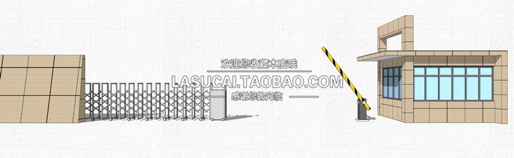 厂区学校工厂厂房入口大门SU模型工业产业园医院门楼sk-景观建筑资源