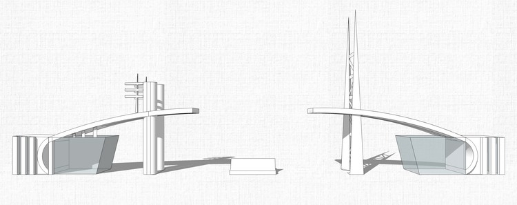 厂区学校工厂厂房入口大门SU模型工业产业园医院门楼sk-景观建筑资源