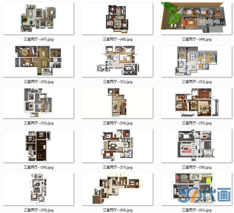 住宅家装SU模型北欧中式现代风风格室内设计卧室客厅sketc-景观建筑资源