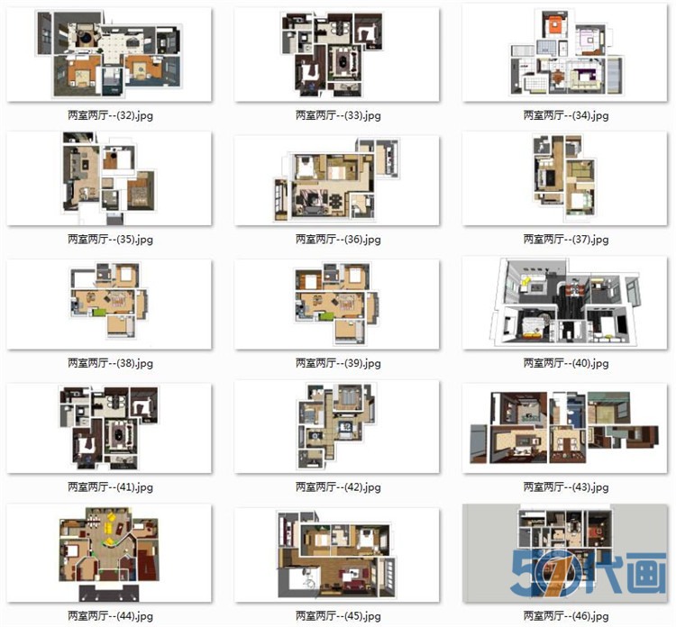 住宅家装SU模型北欧中式现代风风格室内设计卧室客厅sketc-景观建筑资源