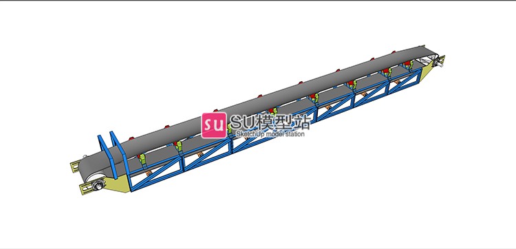 工业工厂生产加工传送带SU模型SU模型草图模型流水线作业设-景观建筑资源