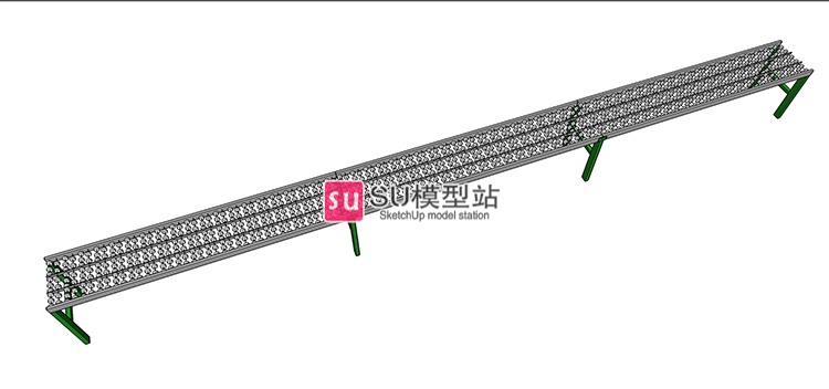 工业工厂生产加工传送带SU模型SU模型草图模型流水线作业设-景观建筑资源