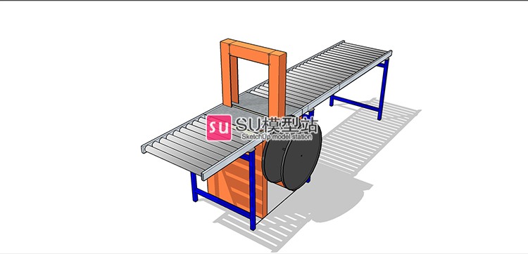 工业工厂生产加工传送带SU模型SU模型草图模型流水线作业设-景观建筑资源