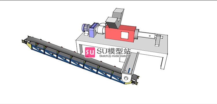 工业工厂生产加工传送带SU模型SU模型草图模型流水线作业设-景观建筑资源