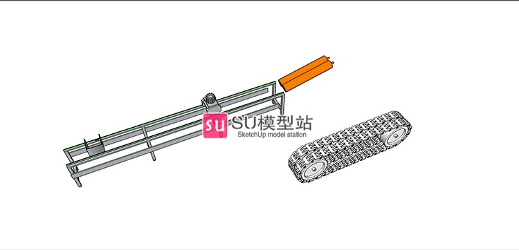 工业工厂生产加工传送带SU模型SU模型草图模型流水线作业设-景观建筑资源