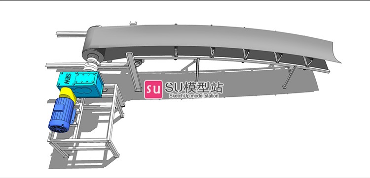 工业工厂生产加工传送带SU模型SU模型草图模型流水线作业设-景观建筑资源