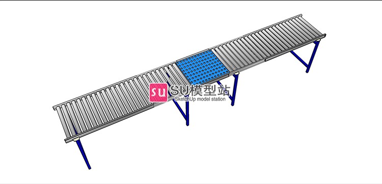 工业工厂生产加工传送带SU模型SU模型草图模型流水线作业设-景观建筑资源