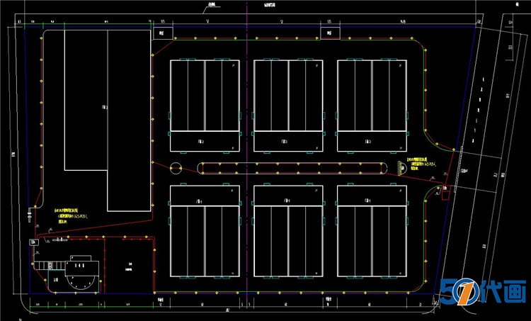 工业园厂房CAD图纸SU模型配套文件产业园厂区办公楼工厂设-景观建筑资源