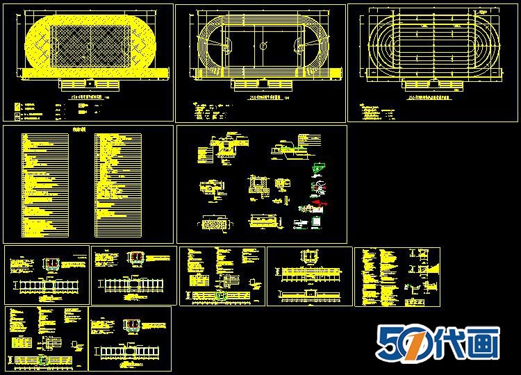 学校200米250米300米跑道足球场篮球场运动场CAD平面图施-景观建筑资源