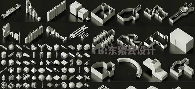 科幻机械3d模型参与者物零部件工业零件3d模型设计资源素材-景观建筑资源