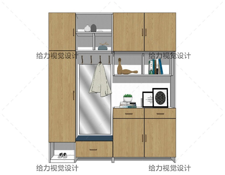 SU模型鞋柜入户玄关柜装饰柜现代风欧式美式北欧室内家装草-景观建筑资源