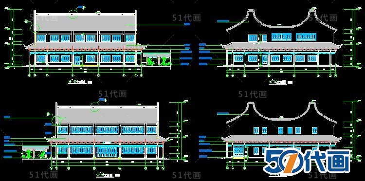 古建筑宝塔寺庙廊亭石塔名楼民居SU模型CAD图纸中式建-景观建筑资源