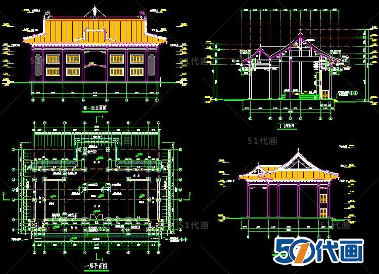 古建筑宝塔寺庙廊亭石塔名楼民居SU模型CAD图纸中式建-景观建筑资源