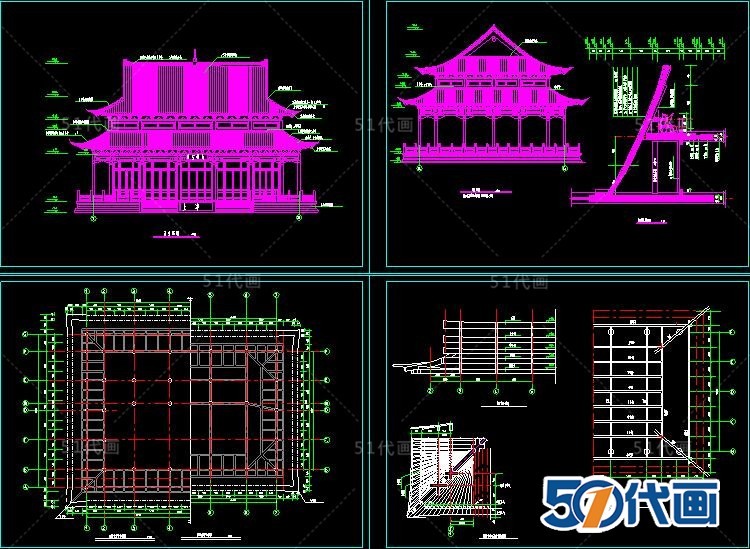 古建筑宝塔寺庙廊亭石塔名楼民居SU模型CAD图纸中式建-景观建筑资源