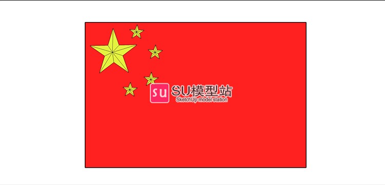 中国国旗党旗五星红旗模型SU模型草图模型升旗台SketchUpSU模型