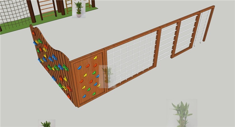 儿童游戏乐园户外拓展训练闯关攀爬设施sketchup草图大-景观建筑资源