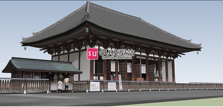 日本建筑寺庙兴福寺三五重塔南円堂东金堂SU模型草图模型SU-景观建筑资源