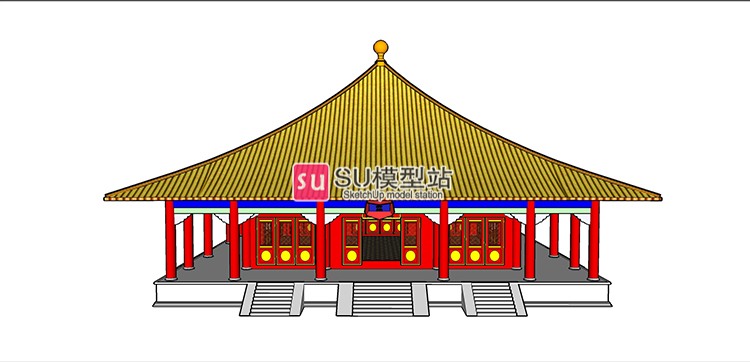 北京故宫博物馆紫禁城城墙宫殿SU模型SU模型草图模型中式古-景观建筑资源