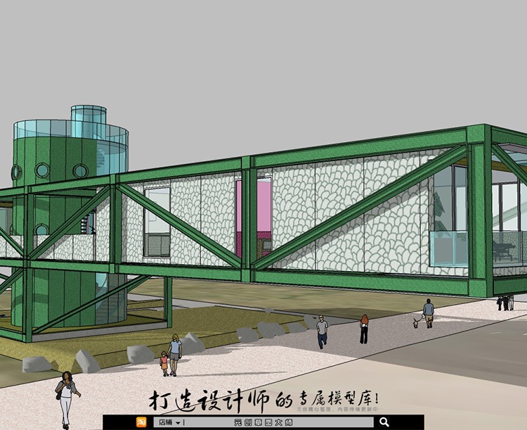 SU模型草图模型室内Sketchup集装箱改造建筑住宅设计SU场景模型