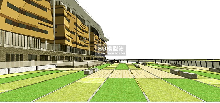 SU模型草图模型科技馆展览馆博物馆现代风创意建筑规划设计SU-景观建筑资源