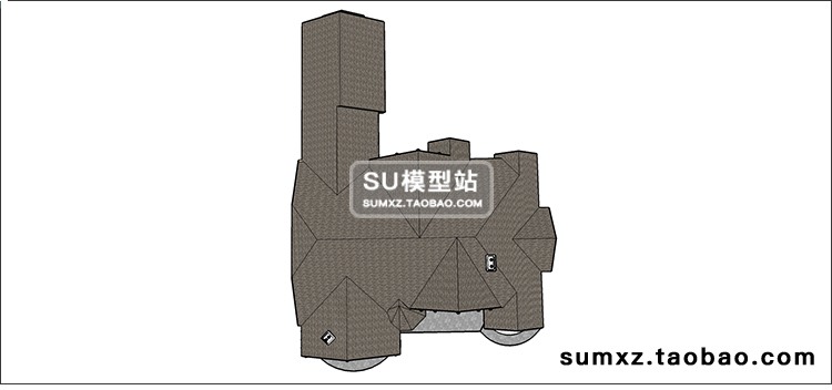 SU模型草图模型美式风格乡村木屋商业别墅豪宅坡屋顶建筑设计SU模型-景观建筑资源