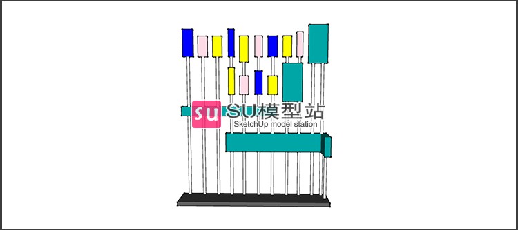 SU模型草图模型商业字牌园林景观导向指示牌小品路标标识SU-景观建筑资源