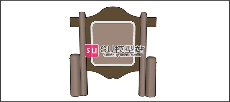 SU模型草图模型商业字牌园林景观导向指示牌小品路标标识SU-景观建筑资源