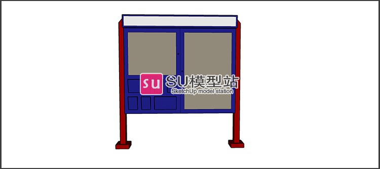 SU模型草图模型商业字牌园林景观导向指示牌小品路标标识SU-景观建筑资源