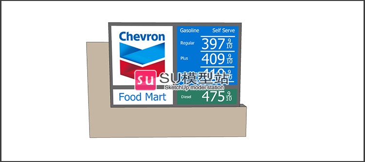 SU模型草图模型商业字牌园林景观导向指示牌小品路标标识SU-景观建筑资源