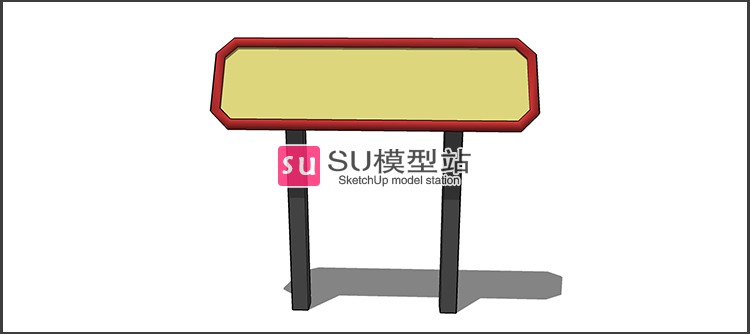 SU模型草图模型商业字牌园林景观导向指示牌小品路标标识SU-景观建筑资源