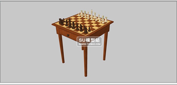 SU模型草图模型模型国际中国象棋围棋黑白棋中欧式美式摆件SU模-景观建筑资源