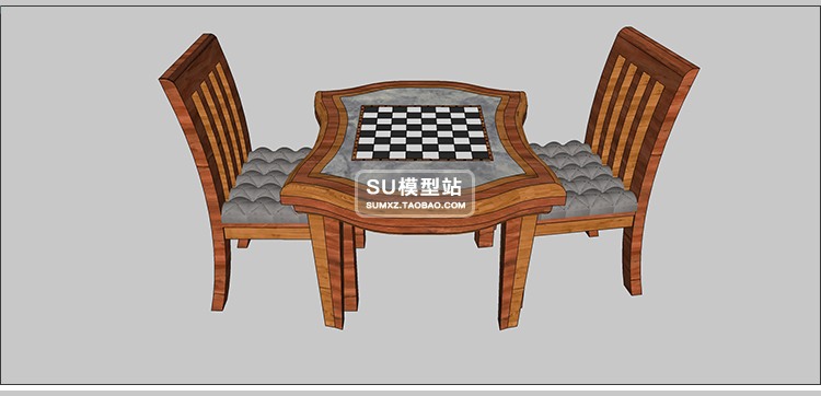 SU模型草图模型模型国际中国象棋围棋黑白棋中欧式美式摆件SU模-景观建筑资源