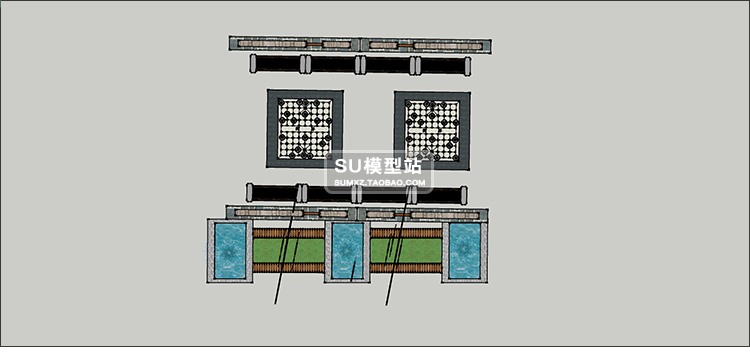 SU模型草图模型模型国际中国象棋围棋黑白棋中欧式美式摆件SU模-景观建筑资源