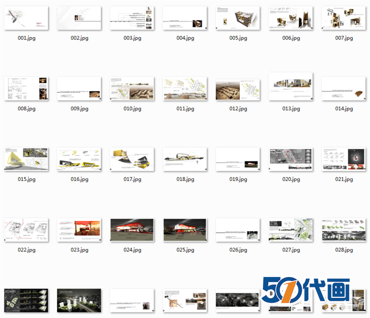 Portfolio建筑学申请出国留学资料集模板排版工作简历-景观建筑资源