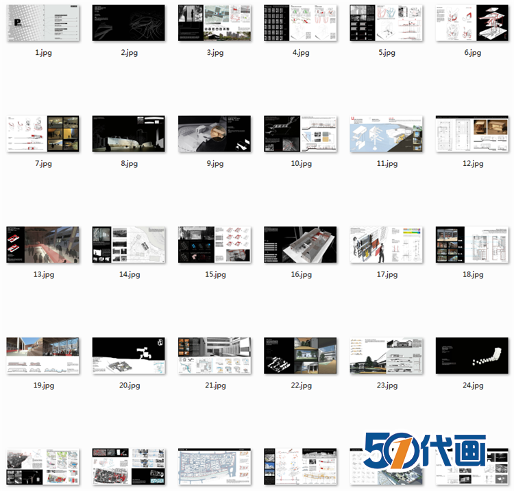 Portfolio建筑学申请出国留学资料集模板排版工作简历-景观建筑资源