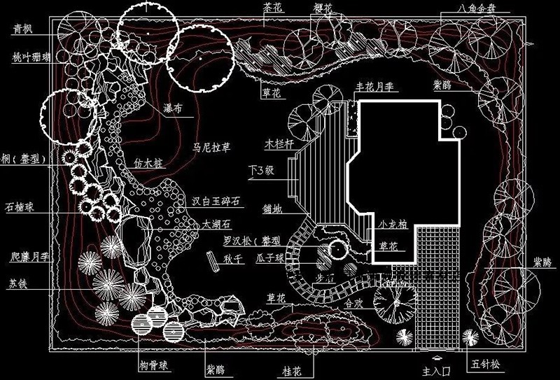 居住小区商业别墅花园庭院自建房中式欧式美式景观案例设计-景观建筑资源