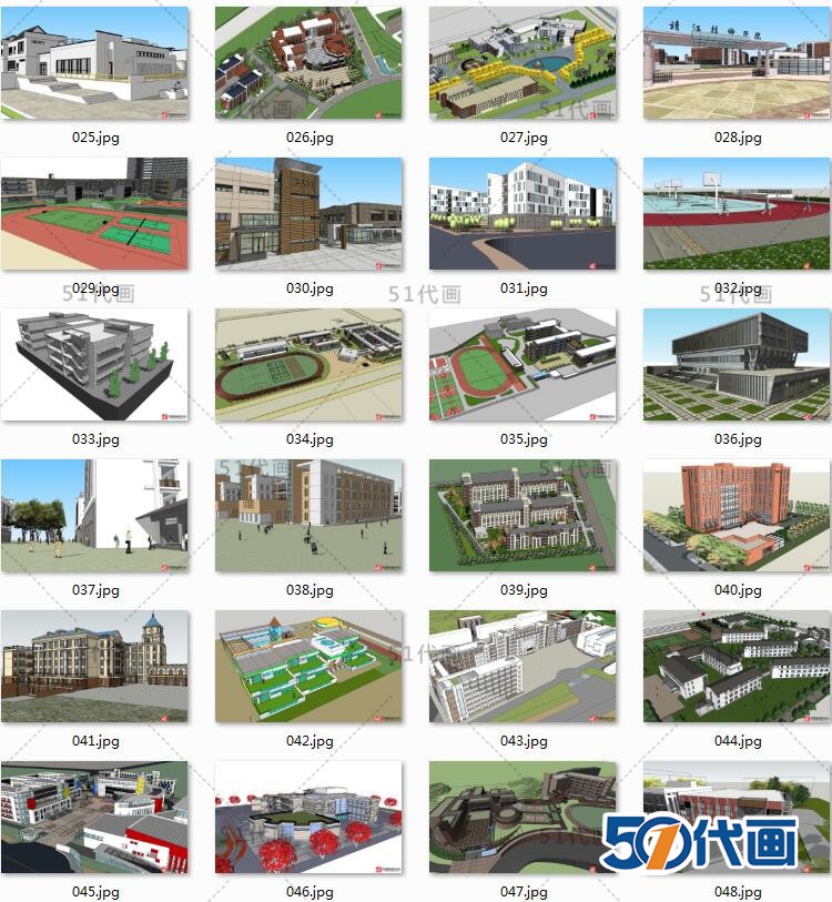 大学中学小学校园学校建筑景观规划总平面设计CAD施工-景观建筑资源