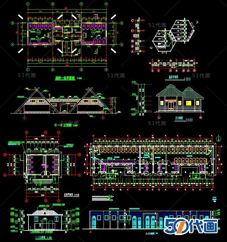 公共空间厕所卫生间建筑施工CAD图纸SU模型平面方案结构设-景观建筑资源