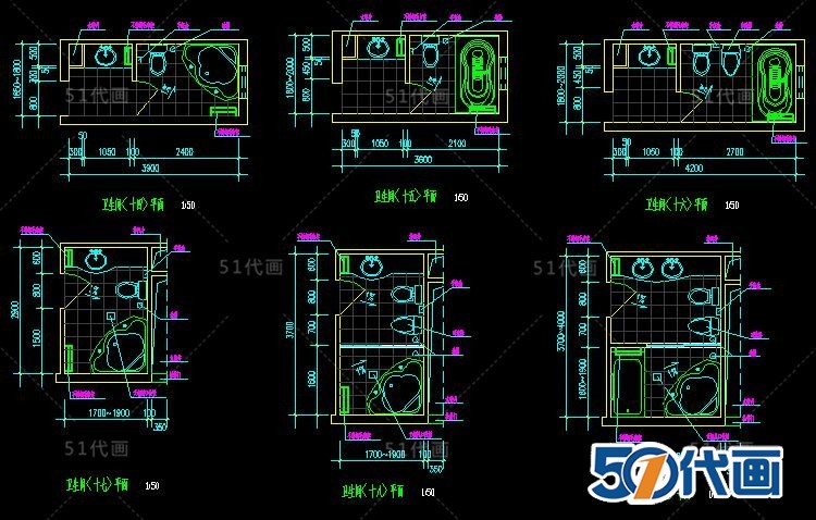 公共空间厕所卫生间建筑施工CAD图纸SU模型平面方案结构设-景观建筑资源