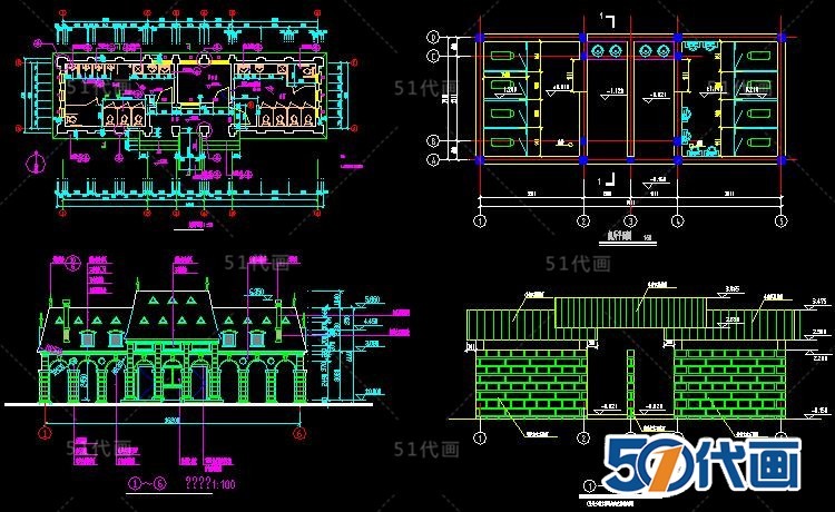 公共空间厕所卫生间建筑施工CAD图纸SU模型平面方案结构设-景观建筑资源