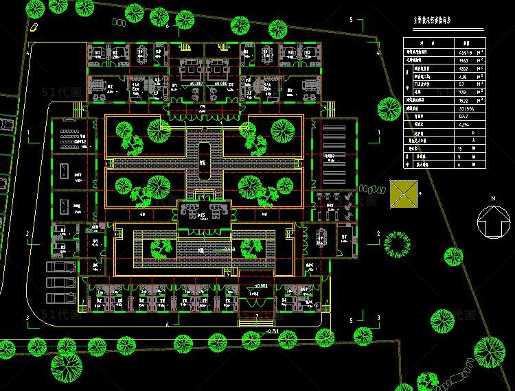 中式四合院CAD图纸SU模型建筑设计施工图庭院平面立面-景观建筑资源