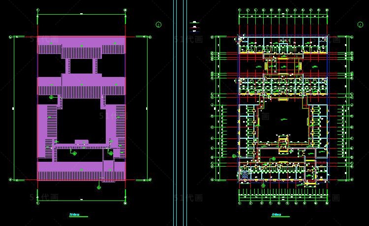 中式四合院CAD图纸SU模型建筑设计施工图庭院平面立面-景观建筑资源